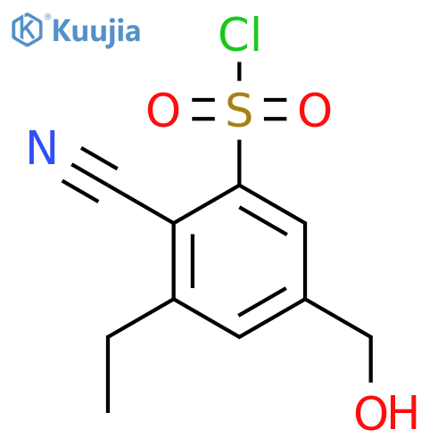 2-Cyano-3-ethyl-5-(hydroxymethyl)benzenesulfonyl chloride structure