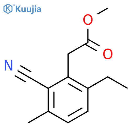 Methyl 2-cyano-6-ethyl-3-methylphenylacetate structure