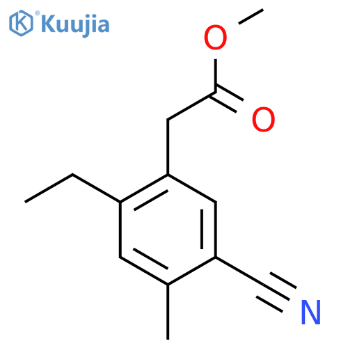 Methyl 5-cyano-2-ethyl-4-methylphenylacetate structure