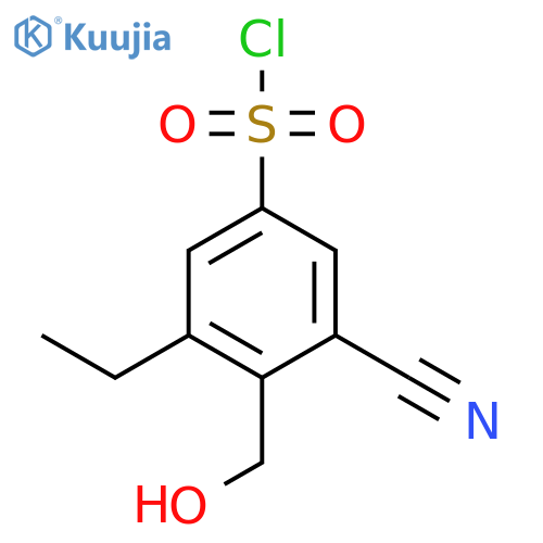 3-Cyano-5-ethyl-4-(hydroxymethyl)benzenesulfonyl chloride structure