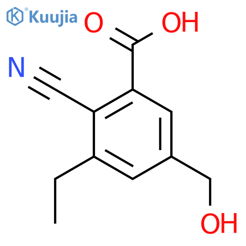 2-Cyano-3-ethyl-5-(hydroxymethyl)benzoic acid structure