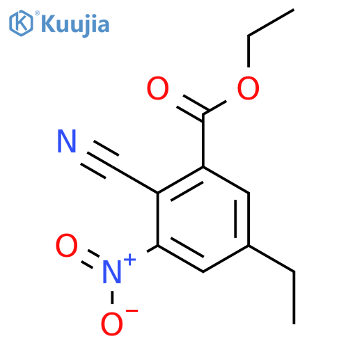 Ethyl 2-cyano-5-ethyl-3-nitrobenzoate structure