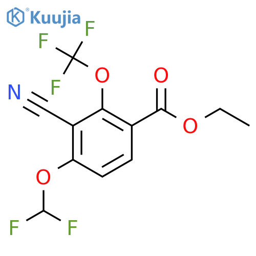 Ethyl 3-cyano-4-difluoromethoxy-2-(trifluoromethoxy)benzoate structure