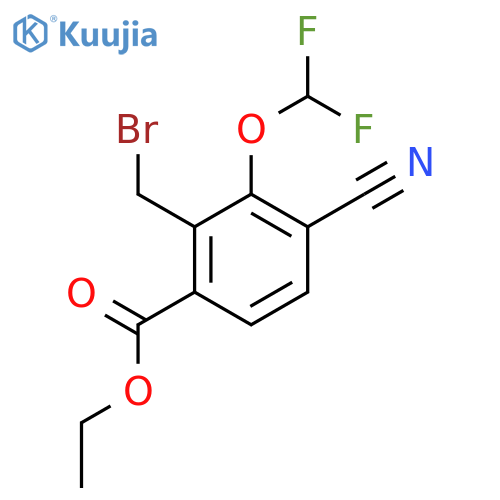 Ethyl 2-bromomethyl-4-cyano-3-(difluoromethoxy)benzoate structure
