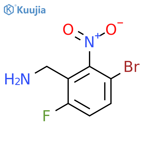 3-Bromo-6-fluoro-2-nitrobenzylamine structure