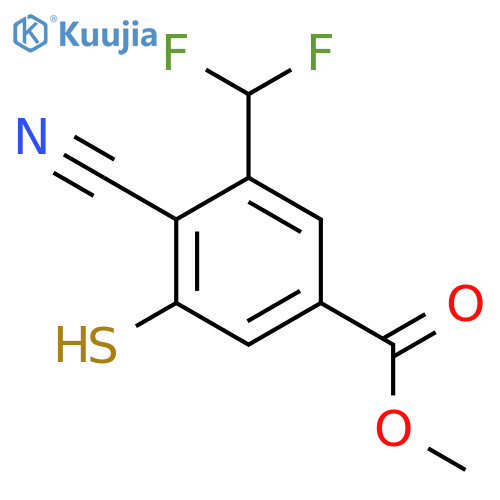 Methyl 4-cyano-3-difluoromethyl-5-mercaptobenzoate structure