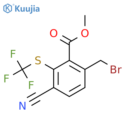 Methyl 6-bromomethyl-3-cyano-2-(trifluoromethylthio)benzoate structure