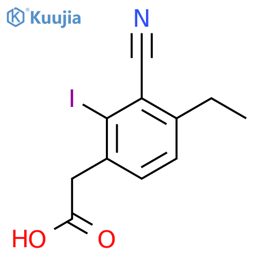 3-Cyano-4-ethyl-2-iodophenylacetic acid structure