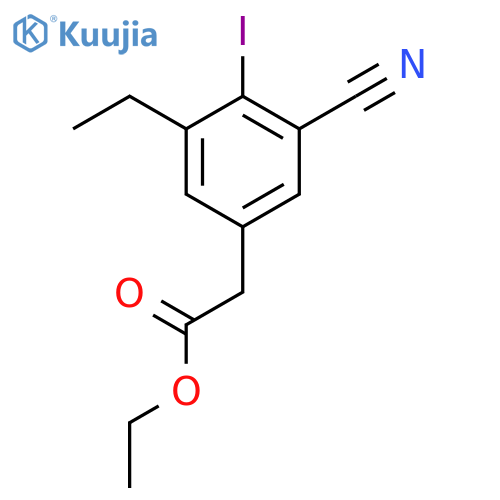 Ethyl 3-cyano-5-ethyl-4-iodophenylacetate structure
