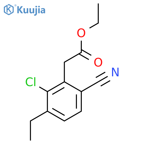 Ethyl 2-chloro-6-cyano-3-ethylphenylacetate structure