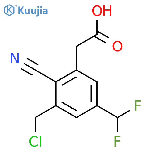 3-Chloromethyl-2-cyano-5-(difluoromethyl)phenylacetic acid structure