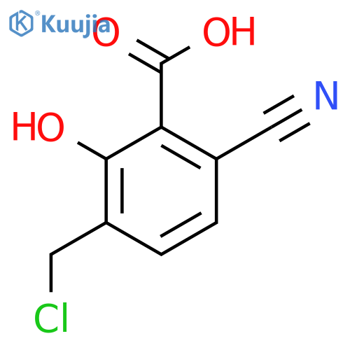 3-Chloromethyl-6-cyano-2-hydroxybenzoic acid structure