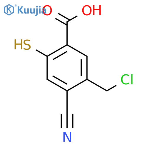 5-Chloromethyl-4-cyano-2-mercaptobenzoic acid structure