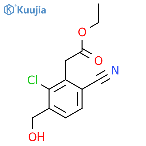 Ethyl 2-chloro-6-cyano-3-(hydroxymethyl)phenylacetate structure