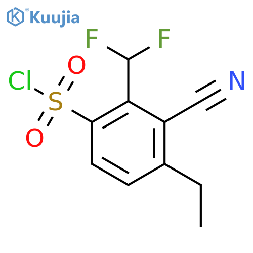 3-Cyano-2-difluoromethyl-4-ethylbenzenesulfonyl chloride structure