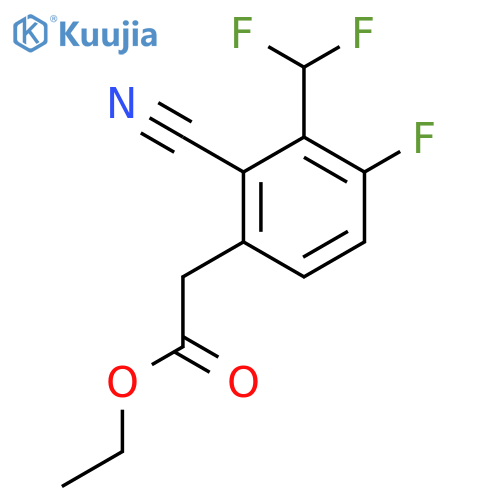Ethyl 2-cyano-3-difluoromethyl-4-fluorophenylacetate structure