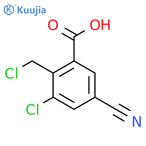 3-Chloro-2-chloromethyl-5-cyanobenzoic acid structure