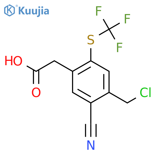 4-Chloromethyl-5-cyano-2-(trifluoromethylthio)phenylacetic acid structure