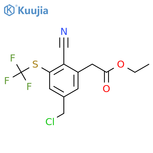 Ethyl 5-chloromethyl-2-cyano-3-(trifluoromethylthio)phenylacetate structure