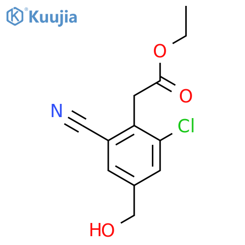 Ethyl 2-chloro-6-cyano-4-(hydroxymethyl)phenylacetate structure