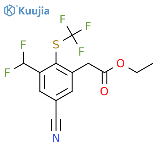 Ethyl 5-cyano-3-difluoromethyl-2-(trifluoromethylthio)phenylacetate structure
