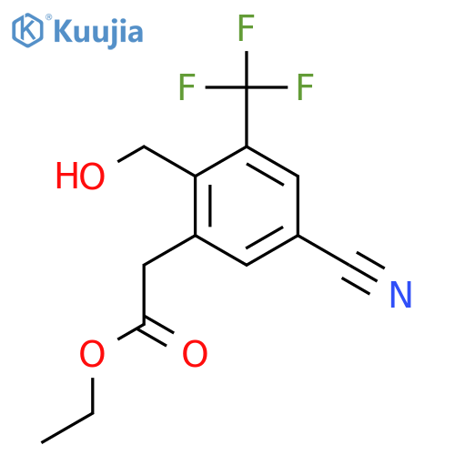 Ethyl 5-cyano-2-hydroxymethyl-3-(trifluoromethyl)phenylacetate structure