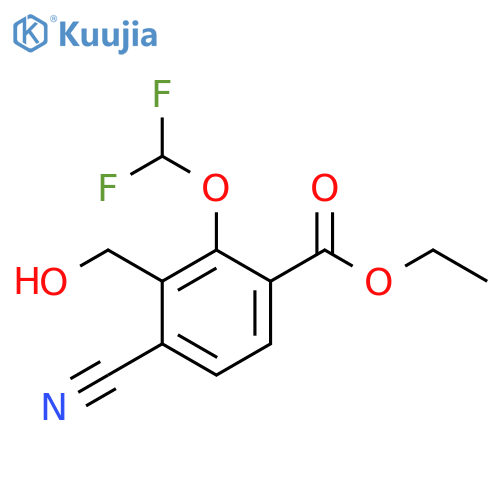 Ethyl 4-cyano-2-difluoromethoxy-3-(hydroxymethyl)benzoate structure