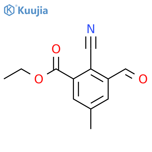 Ethyl 2-cyano-3-formyl-5-methylbenzoate structure