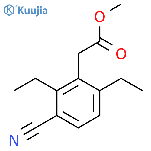 Methyl 3-cyano-2,6-diethylphenylacetate structure