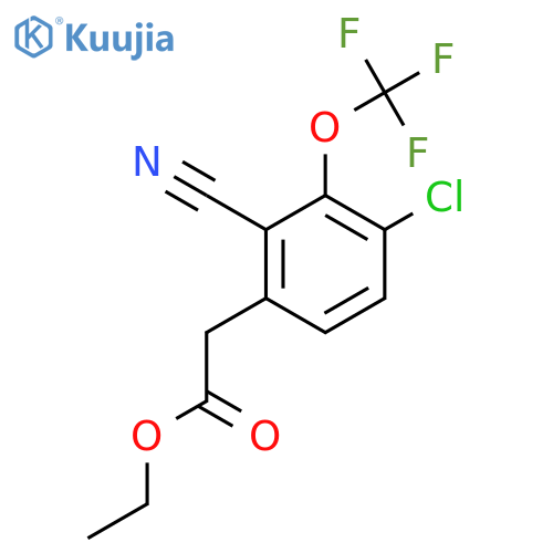 Ethyl 4-chloro-2-cyano-3-(trifluoromethoxy)phenylacetate structure