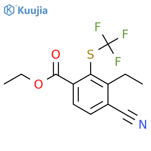 Ethyl 4-cyano-3-ethyl-2-(trifluoromethylthio)benzoate structure