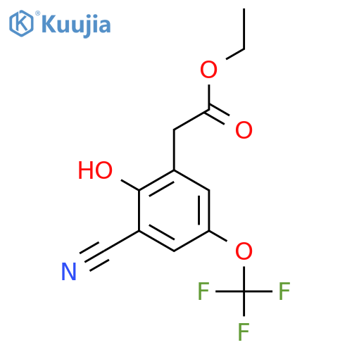 Ethyl 3-cyano-2-hydroxy-5-(trifluoromethoxy)phenylacetate structure