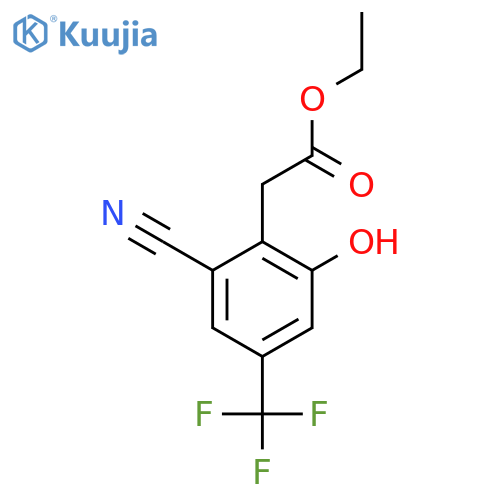 Ethyl 2-cyano-6-hydroxy-4-(trifluoromethyl)phenylacetate structure