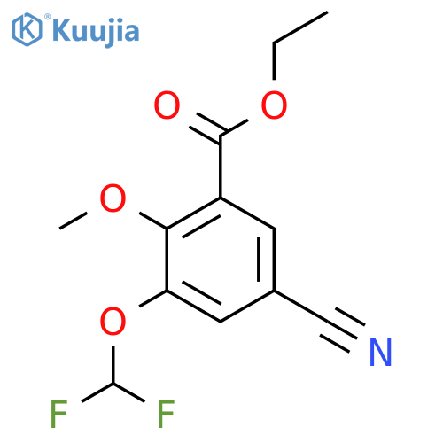 Ethyl 5-cyano-3-difluoromethoxy-2-methoxybenzoate structure