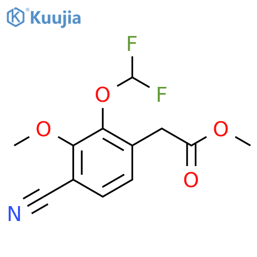 Methyl 4-cyano-2-difluoromethoxy-3-methoxyphenylacetate structure