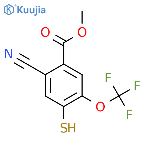 Methyl 2-cyano-4-mercapto-5-(trifluoromethoxy)benzoate structure