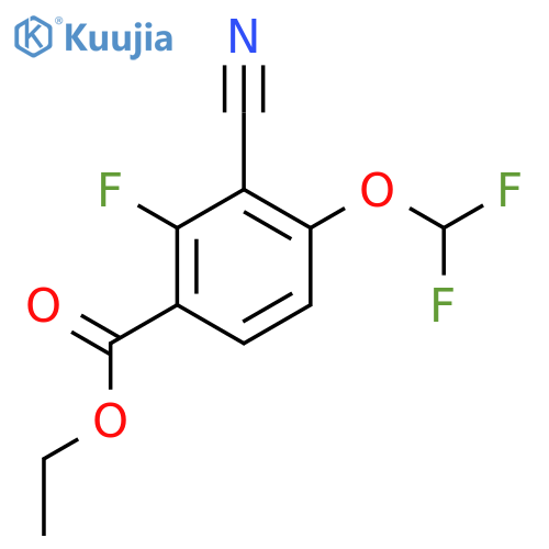 Ethyl 3-cyano-4-difluoromethoxy-2-fluorobenzoate structure