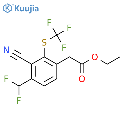 Ethyl 3-cyano-4-difluoromethyl-2-(trifluoromethylthio)phenylacetate structure