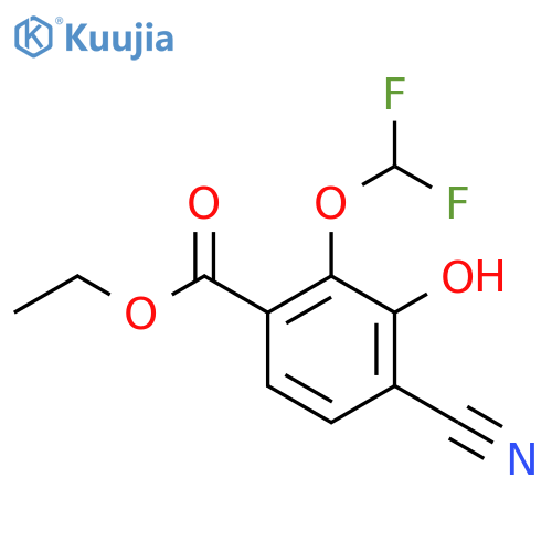 Ethyl 4-cyano-2-difluoromethoxy-3-hydroxybenzoate structure