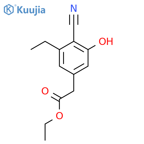 Ethyl 4-cyano-3-ethyl-5-hydroxyphenylacetate structure