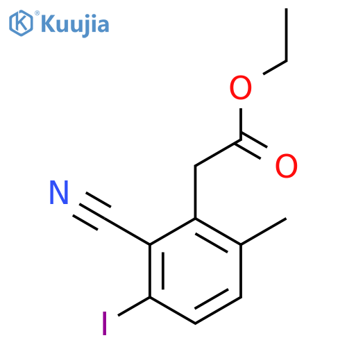 Ethyl 2-cyano-3-iodo-6-methylphenylacetate structure