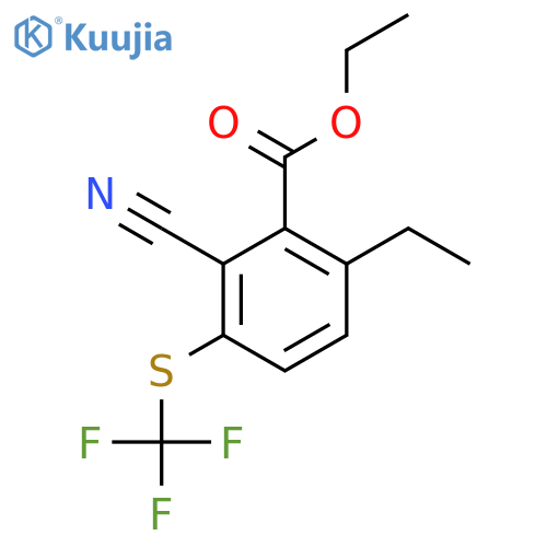 Ethyl 2-cyano-6-ethyl-3-(trifluoromethylthio)benzoate structure