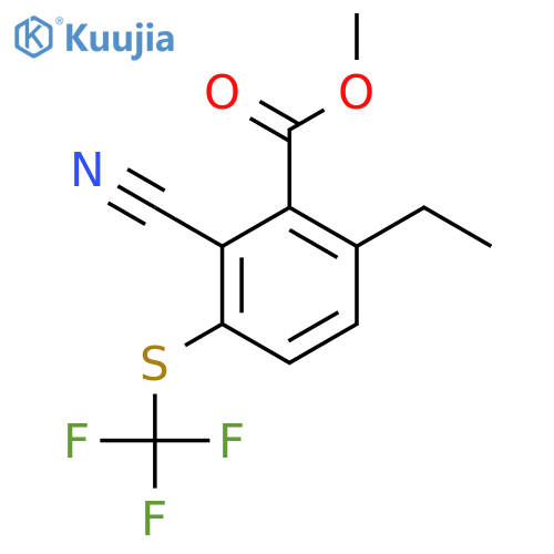 Methyl 2-cyano-6-ethyl-3-(trifluoromethylthio)benzoate structure