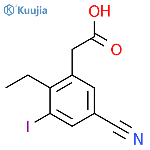 5-Cyano-2-ethyl-3-iodophenylacetic acid structure