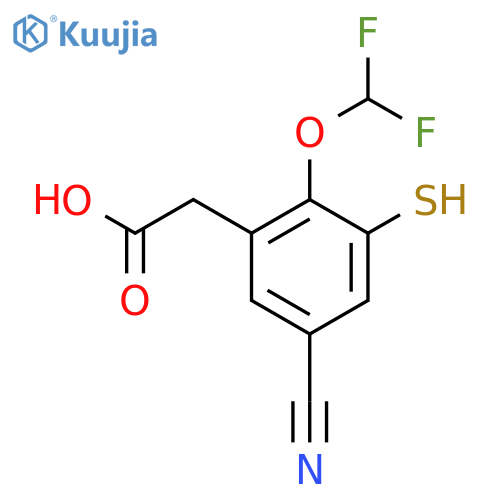 5-Cyano-2-difluoromethoxy-3-mercaptophenylacetic acid structure