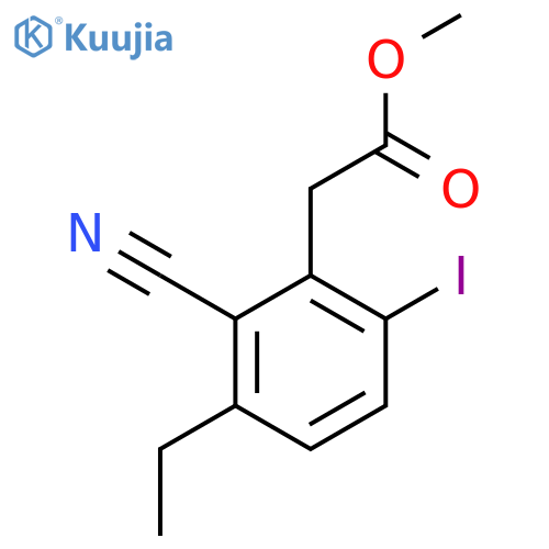 Methyl 2-cyano-3-ethyl-6-iodophenylacetate structure