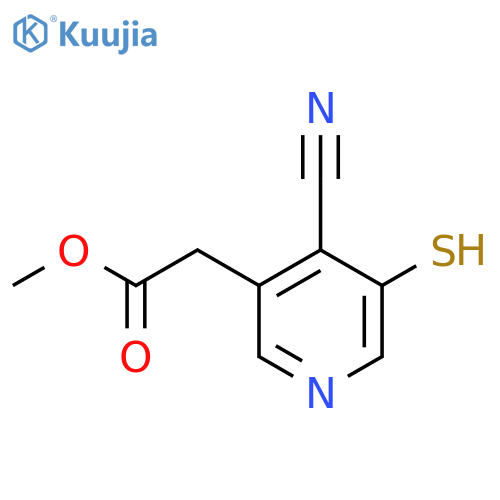 Methyl 4-cyano-3-mercaptopyridine-5-acetate structure