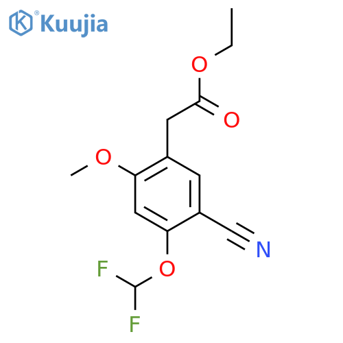 Ethyl 5-cyano-4-difluoromethoxy-2-methoxyphenylacetate structure