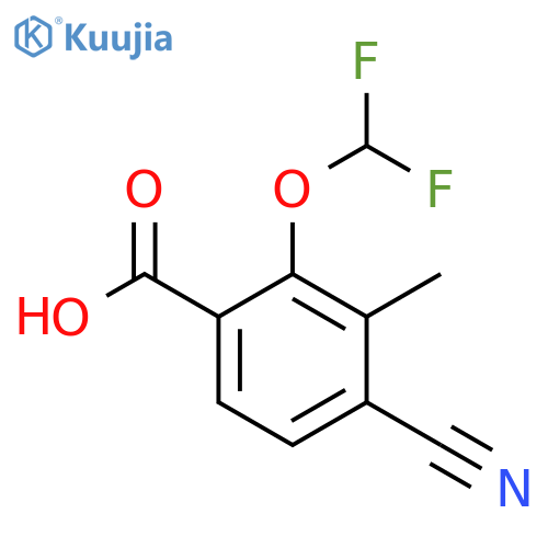 4-Cyano-2-difluoromethoxy-3-methylbenzoic acid structure