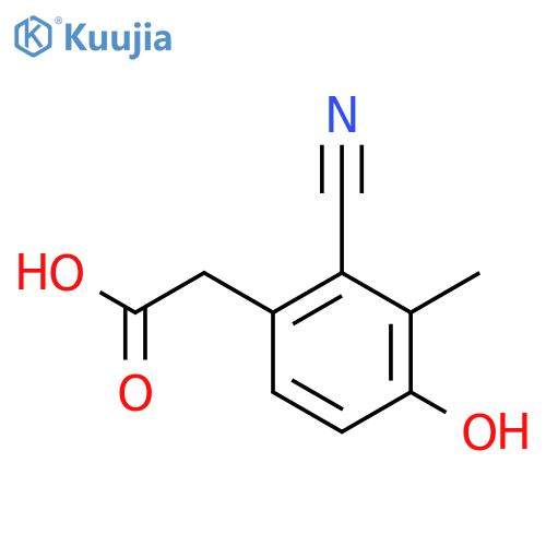 2-Cyano-4-hydroxy-3-methylphenylacetic acid structure
